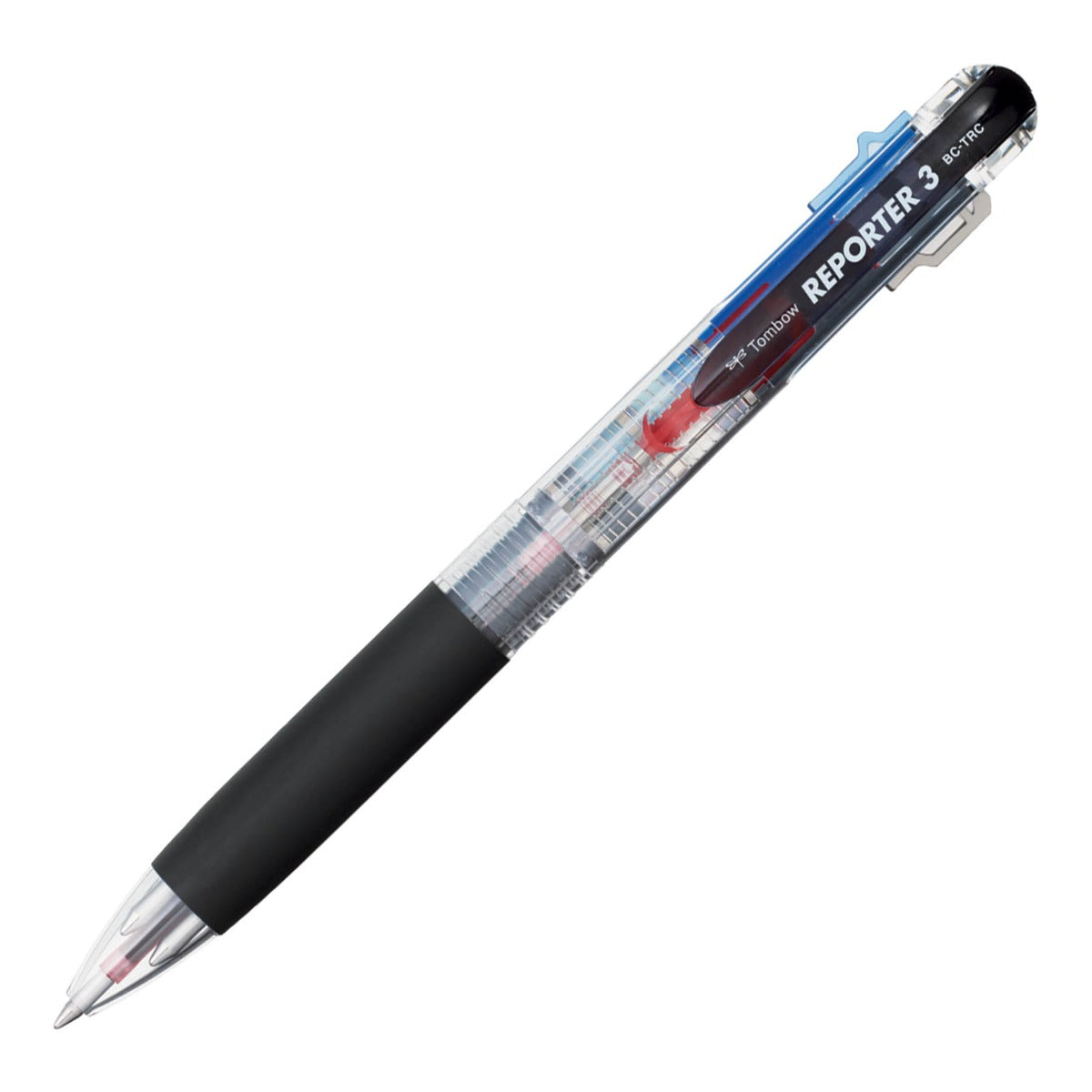 Tombow MONO Reporter 3-Color Retractable Ballpoint Pen, Clear