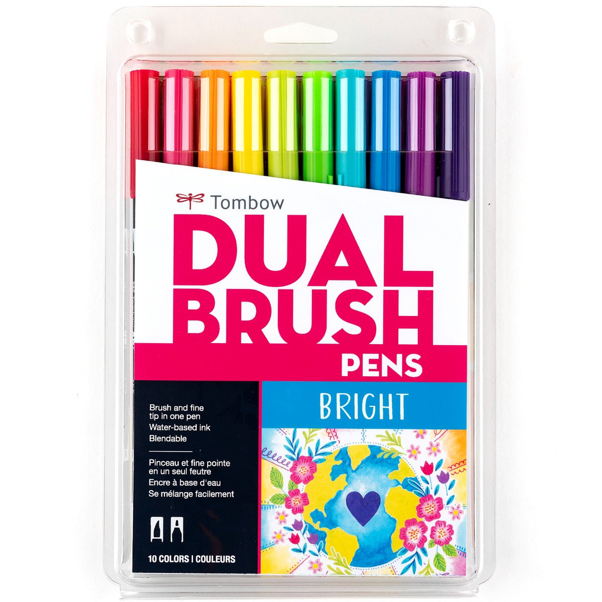 Dual Brush Pen Art Markers 10-Pack | Bright | Brush Markers