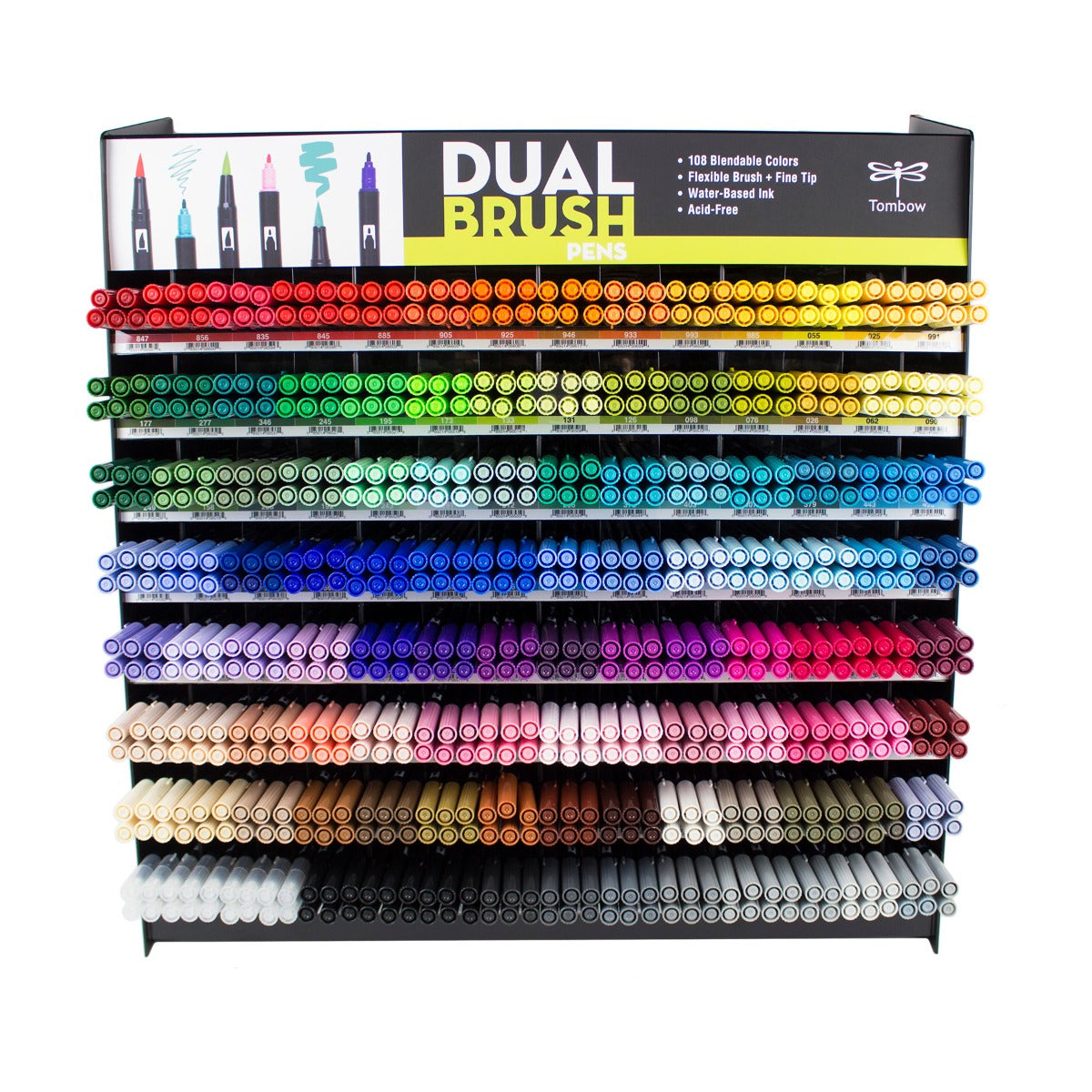Dual Brush Pen 672PC Display, 108 Colors – Tombow USA