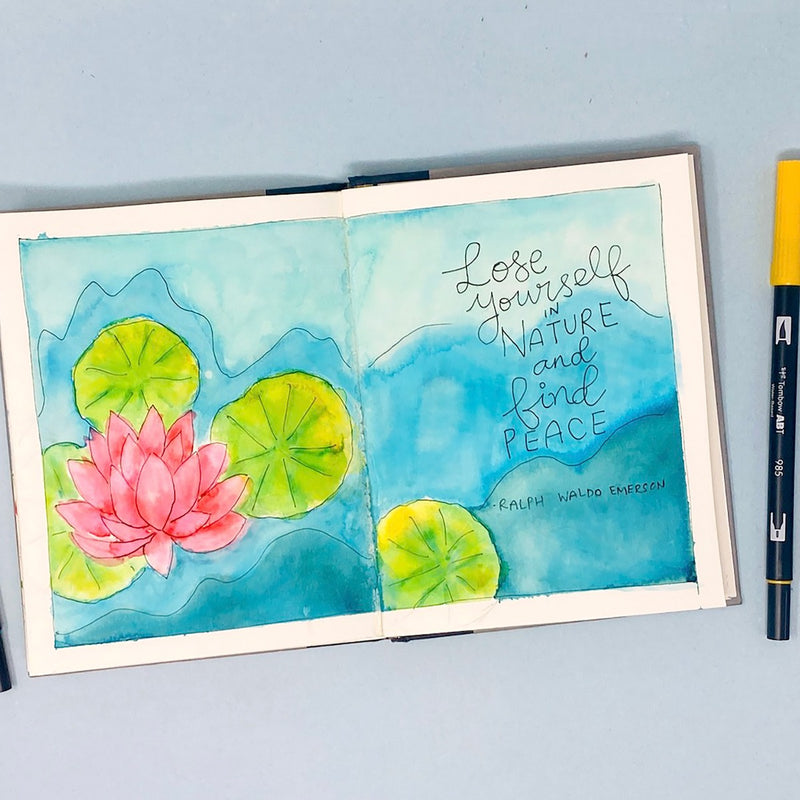 Nature Inspired Sketchbook Page Tutorial