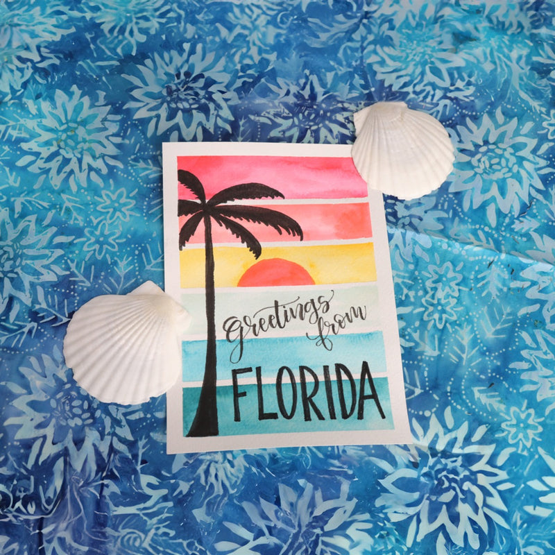 Vintage Sunset Postcard