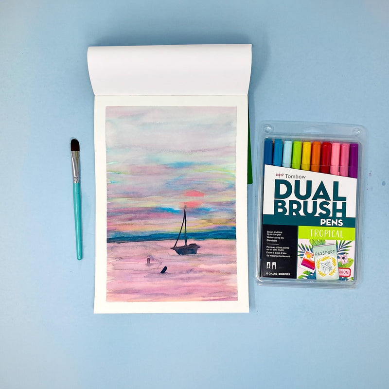 Watercolor Lake Landscape Tutorial