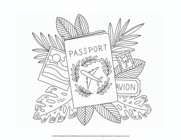 Tropical Artwork Coloring Worksheet – Tombow USA