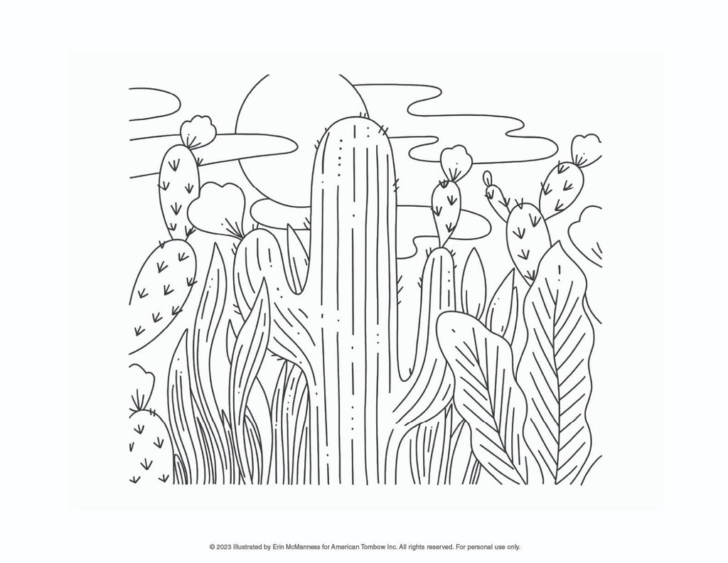 Cactus Coloring Page