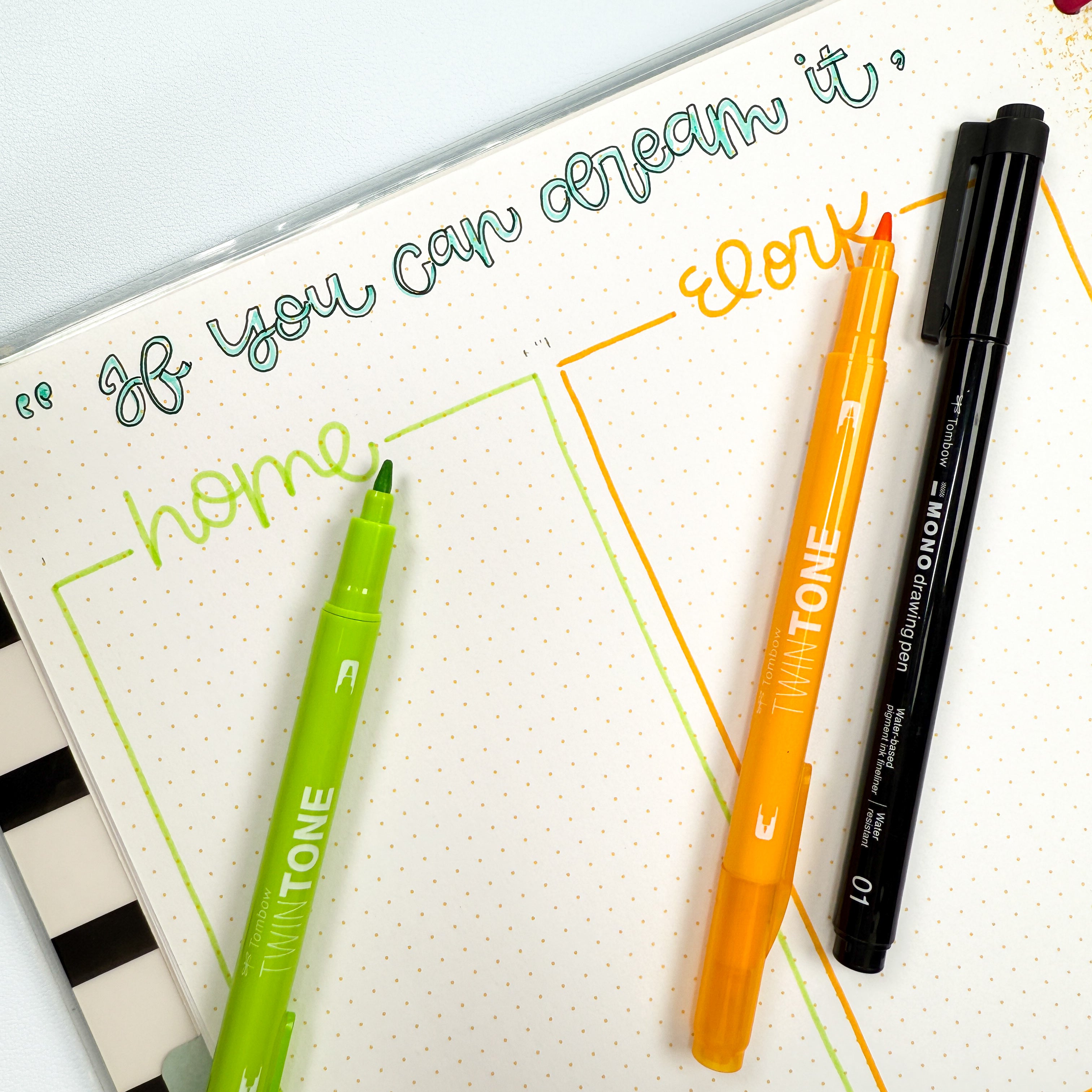 MONO Drawing Pen Faux Calligraphy Practice Worksheets
