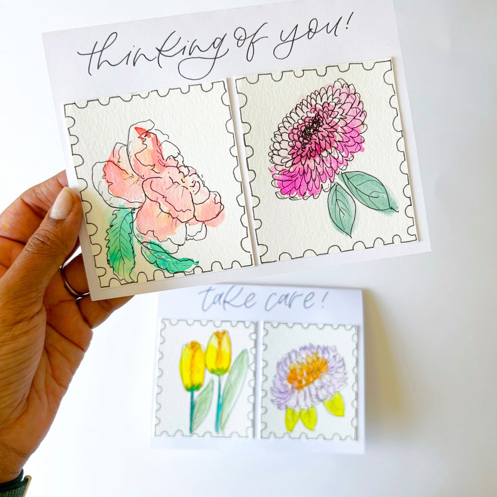 Watercolor Florals Stamp Card Workshop