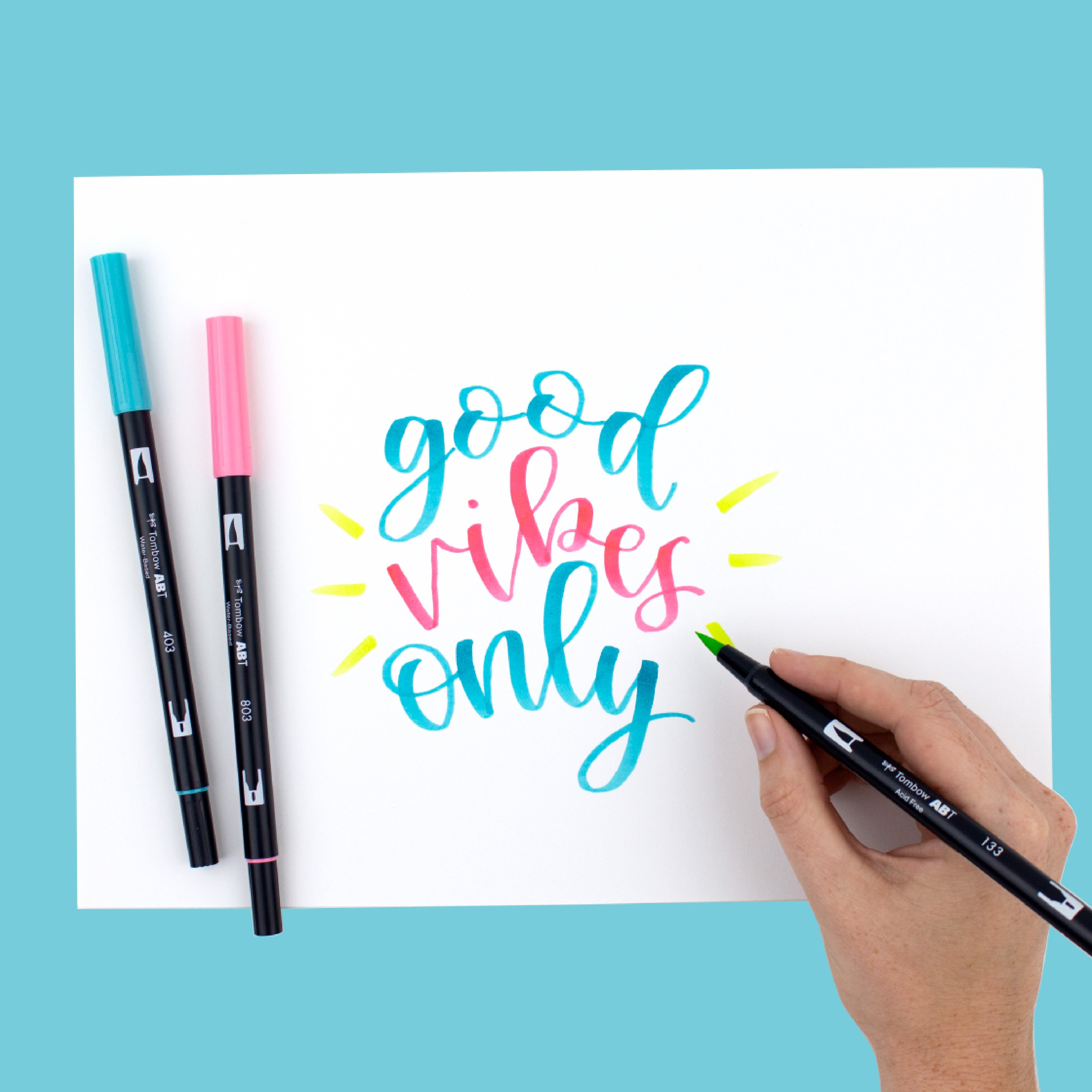 Dual Brush Pen Lettering Practice Worksheets