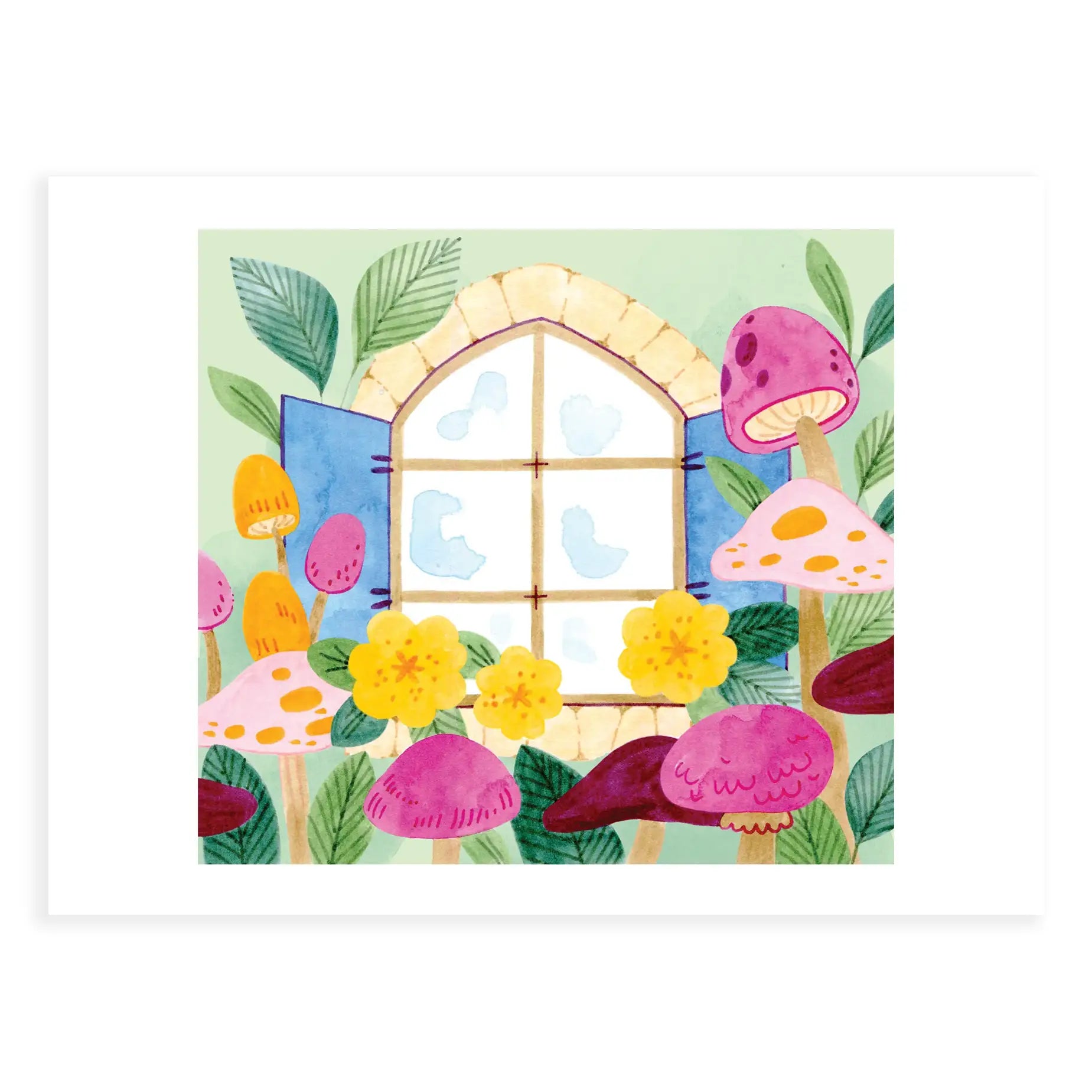 Cottagecore Mushroom Coloring Page
