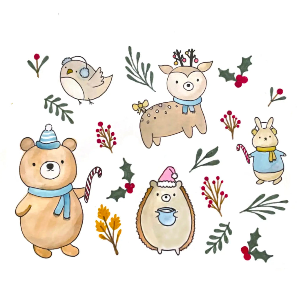 Christmas Animals Coloring Page