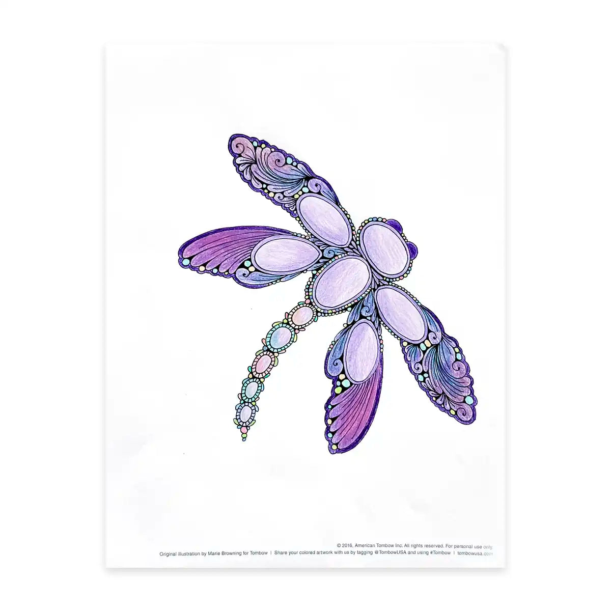 Dragonfly Gem Coloring Page