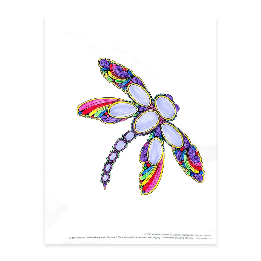Dragonfly Gem Coloring Page