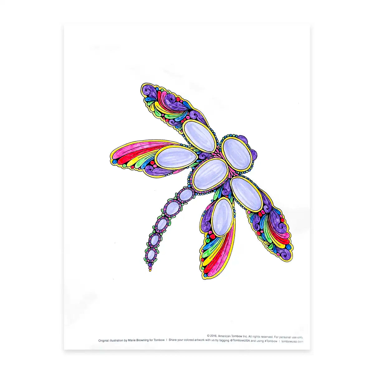 Dragonfly Gem Coloring Page