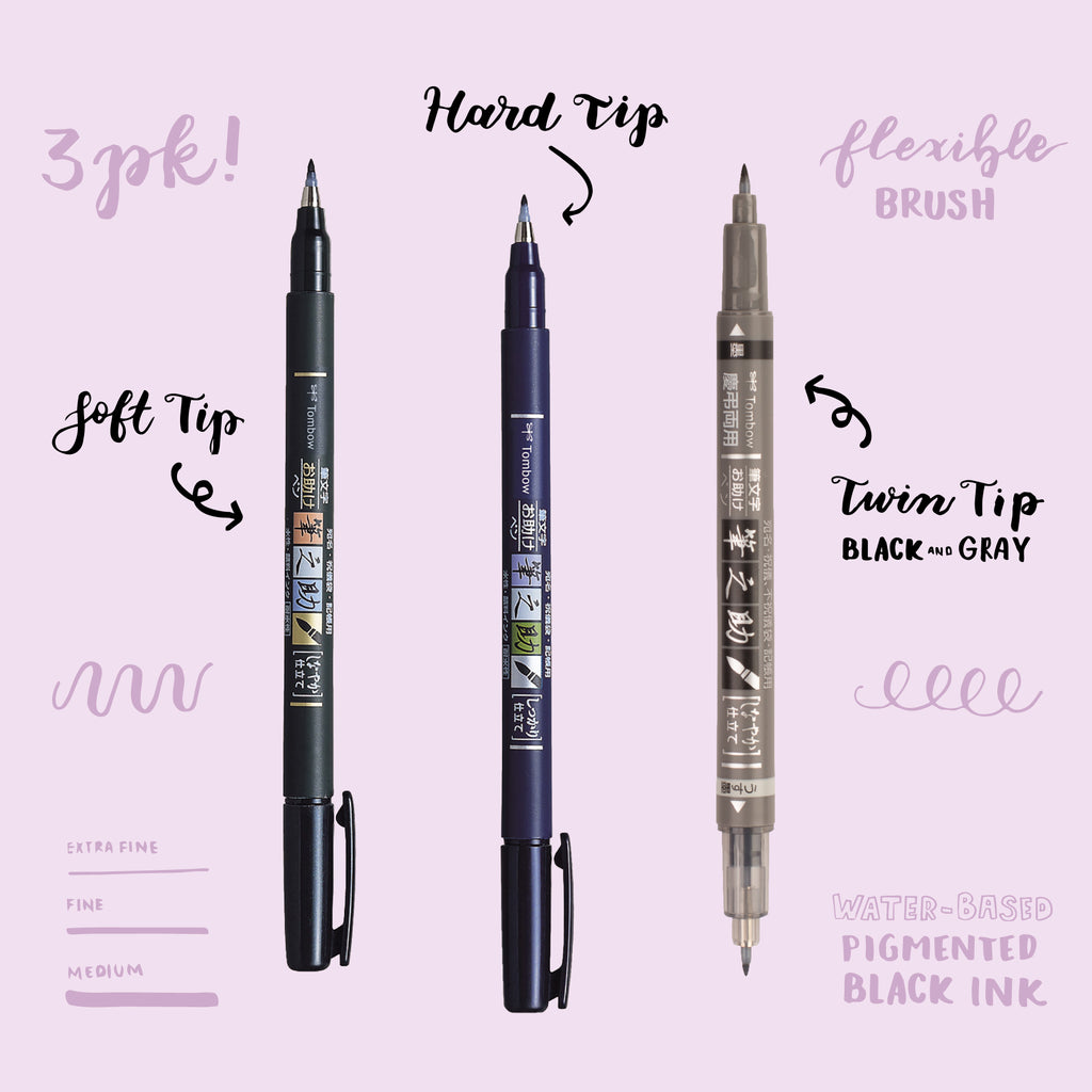 Fudenosuke Brush Pen 3-Pack