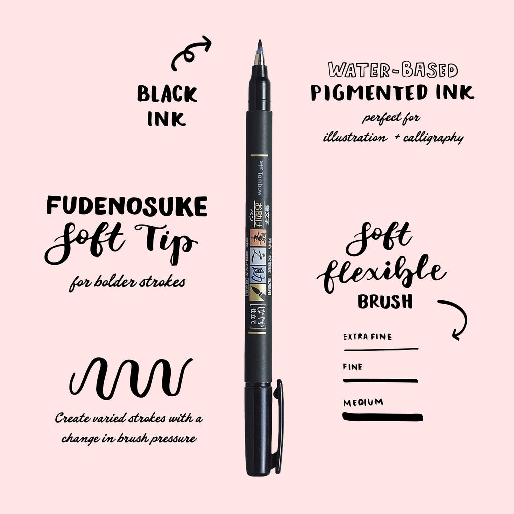 Fudenosuke Brush Pen, Soft Tip, Black