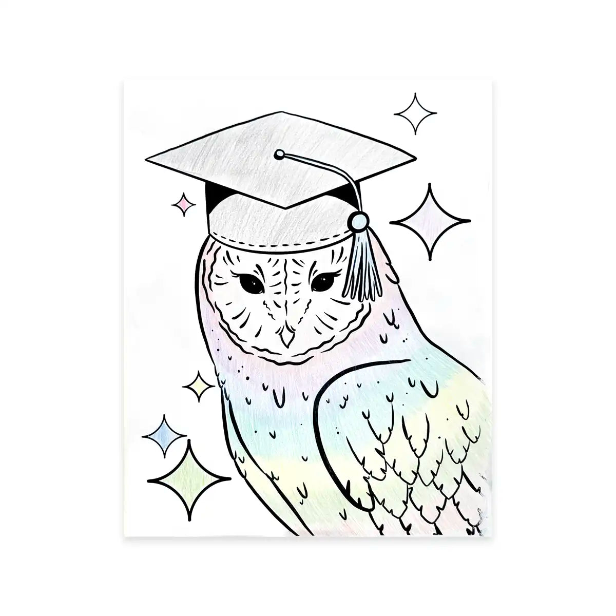 Graduation Owl Coloring Page