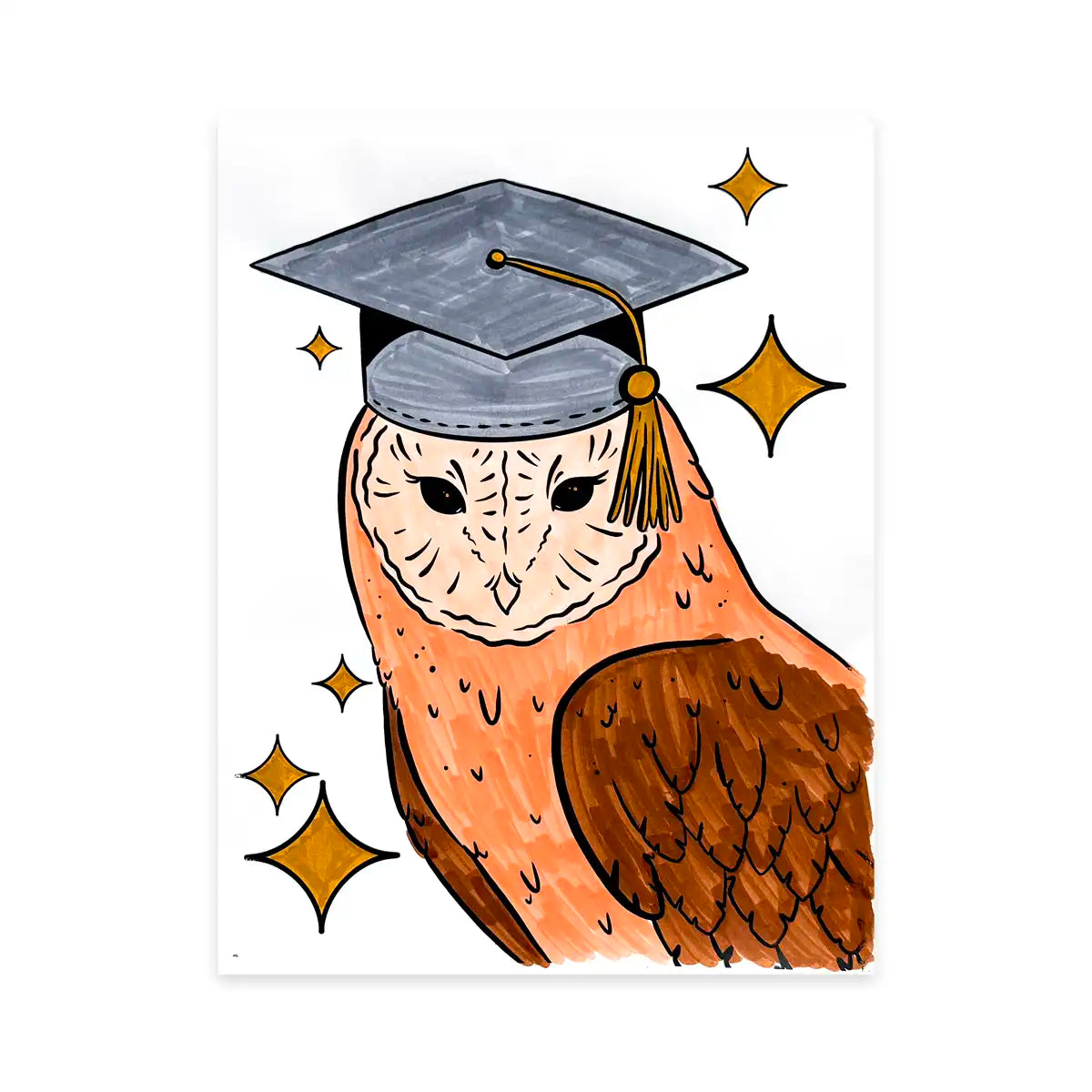 Graduation Owl Coloring Page