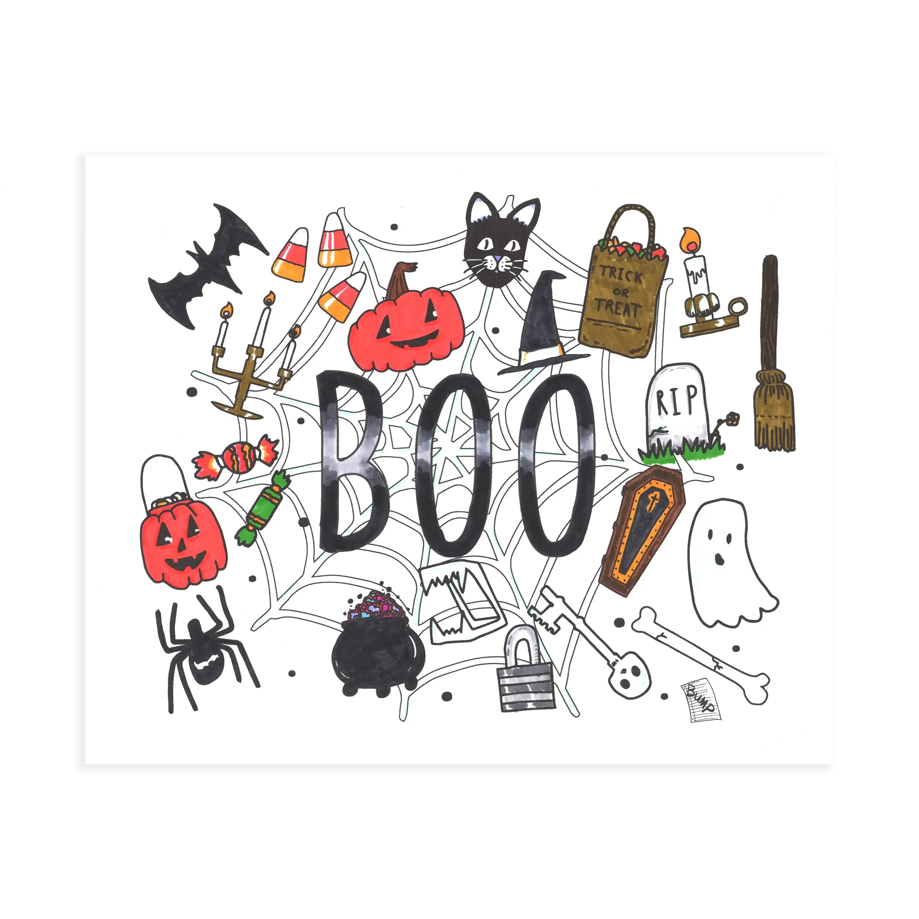 Halloween Boo Coloring Page