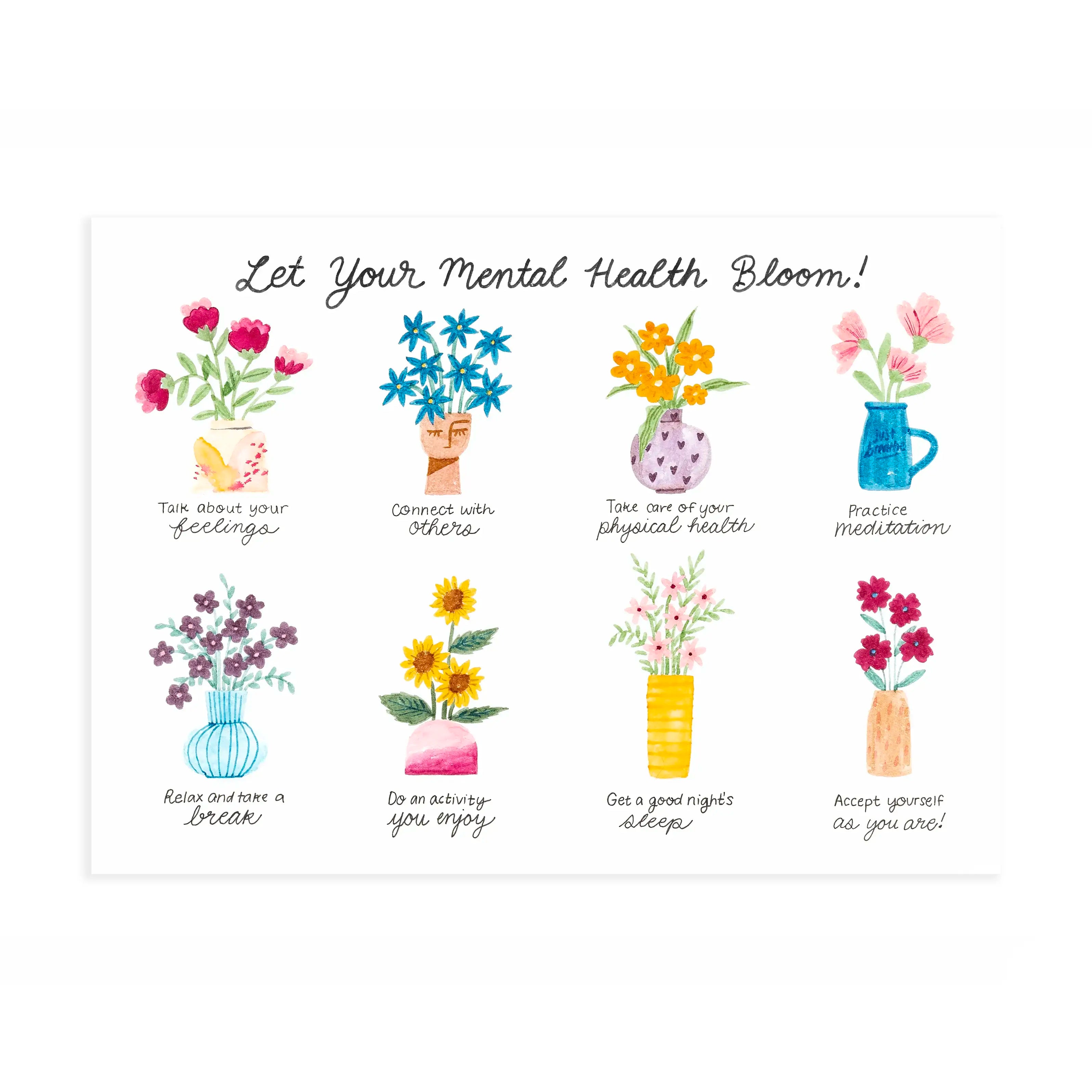 Mental Health and Self-Care Coloring Page