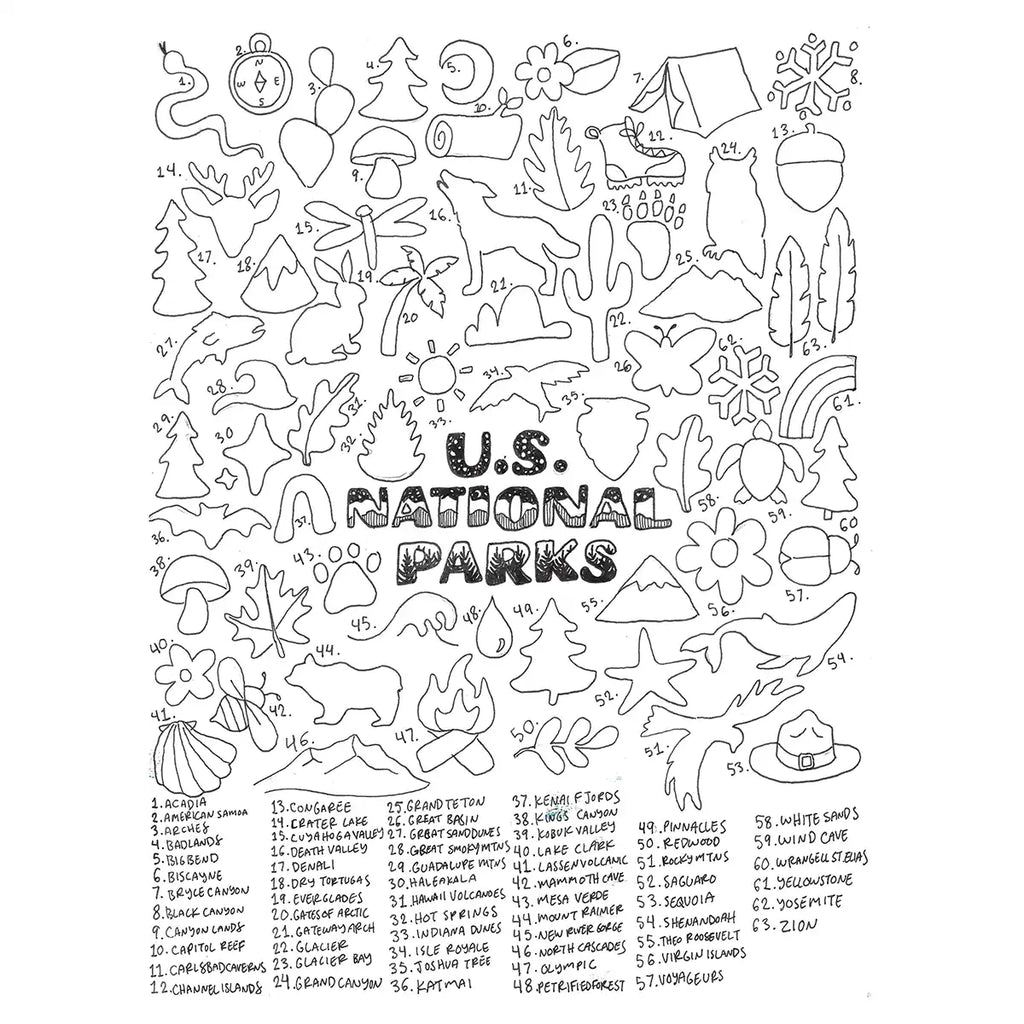 National Parks Coloring Page