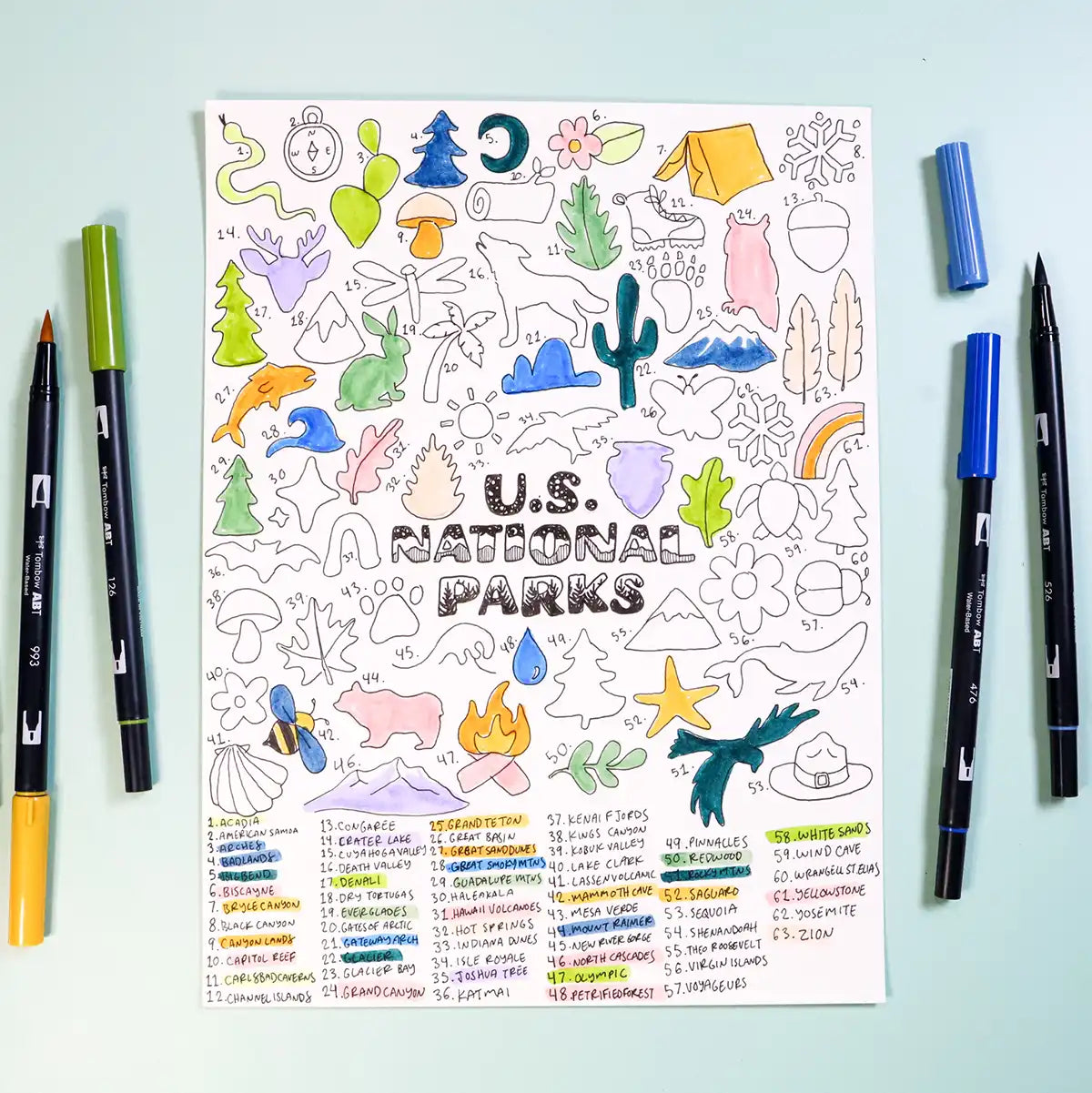 National Parks Coloring Page