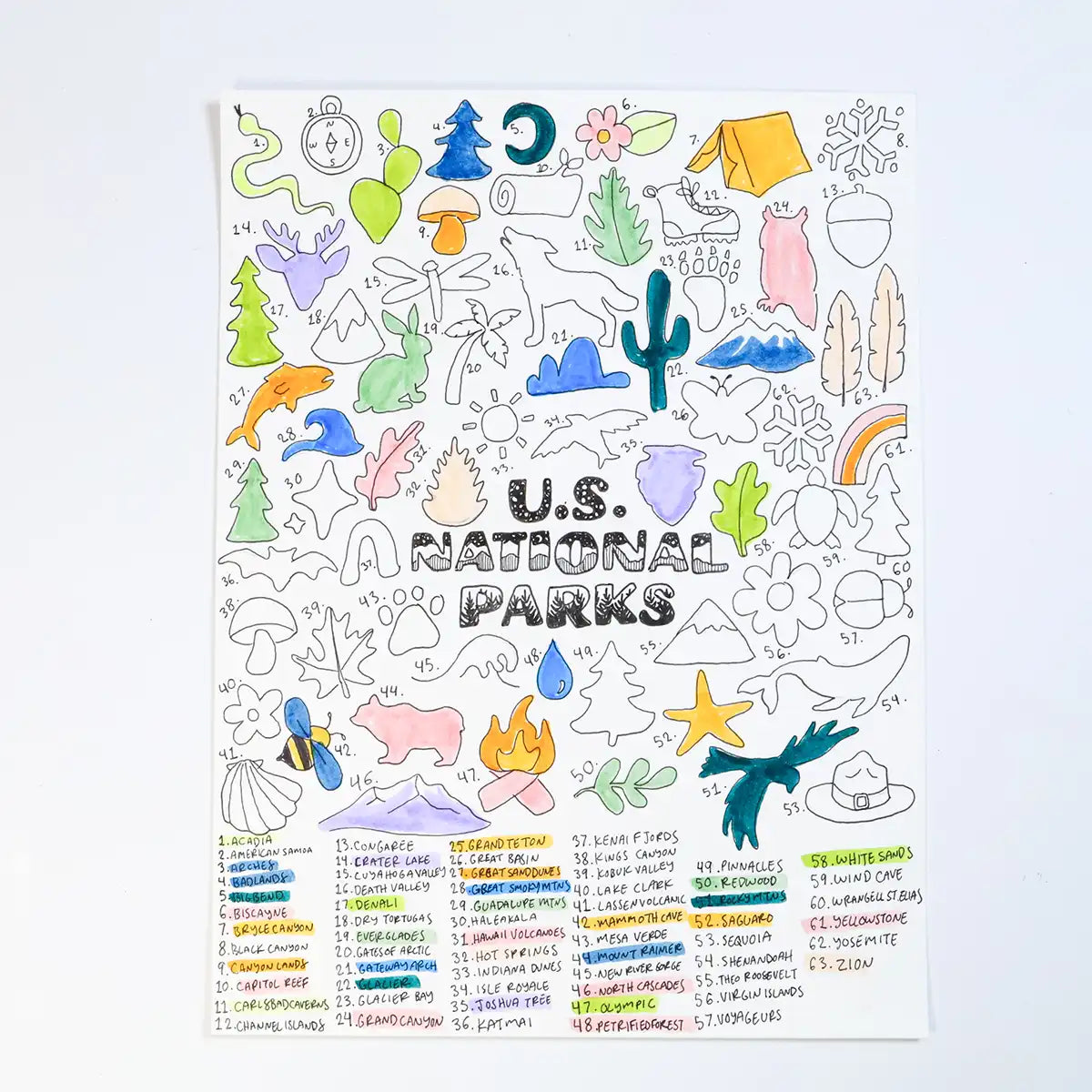 National Parks Coloring Page