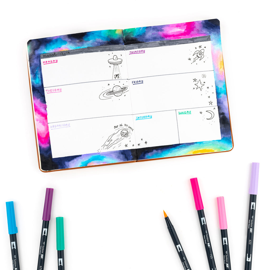 Dual Brush Pen Art Markers, Galaxy, 10-Pack