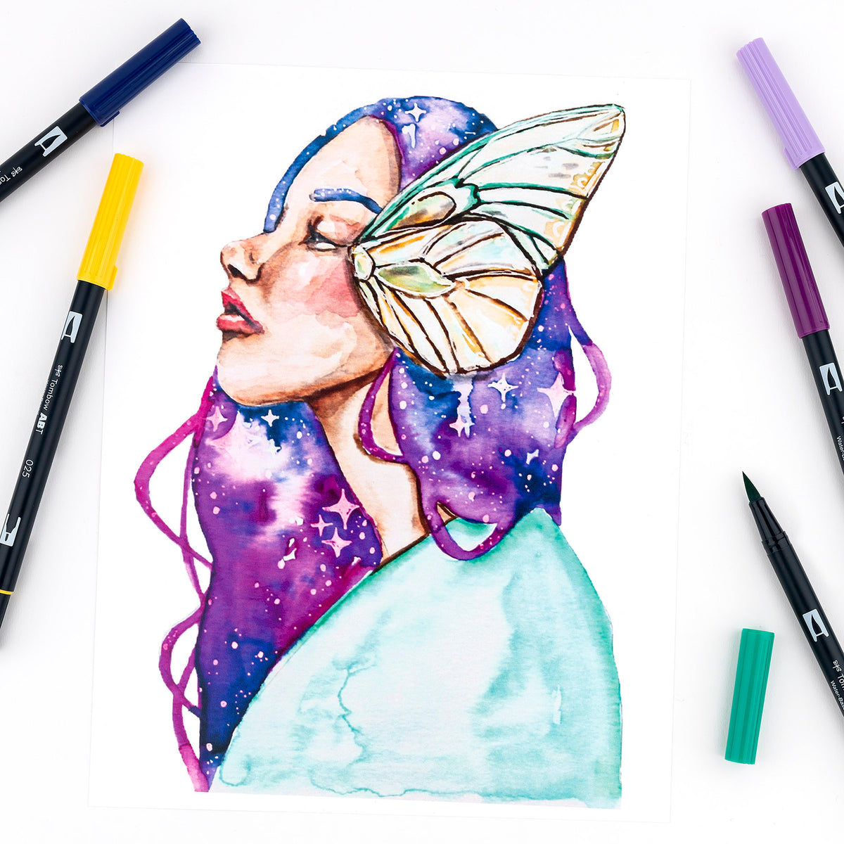 Dual Brush Pen Art Markers, Galaxy, 10-Pack