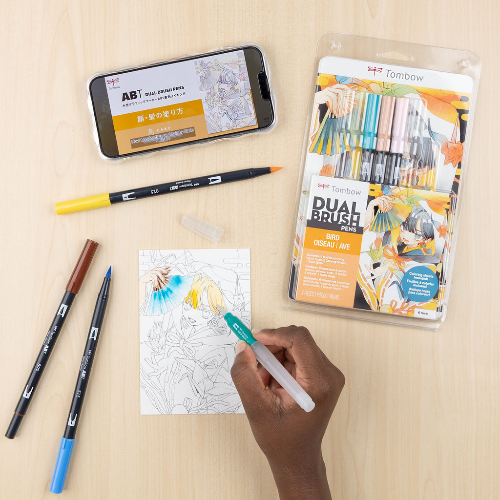 Dual Brush Pen Tabletop Display, Manga Illustration Sets