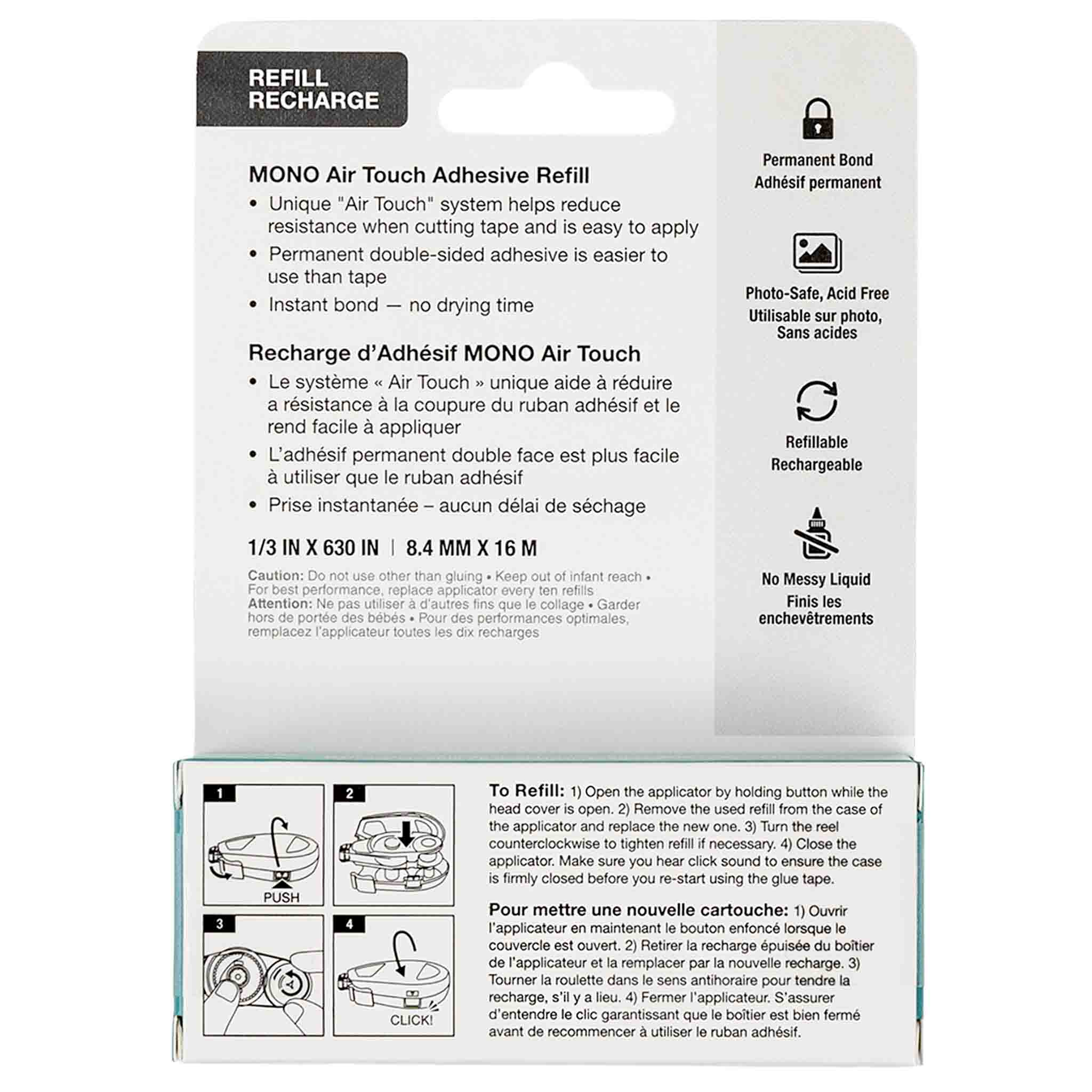 MONO Air Recycled Adhesive, Refill 1-Pack