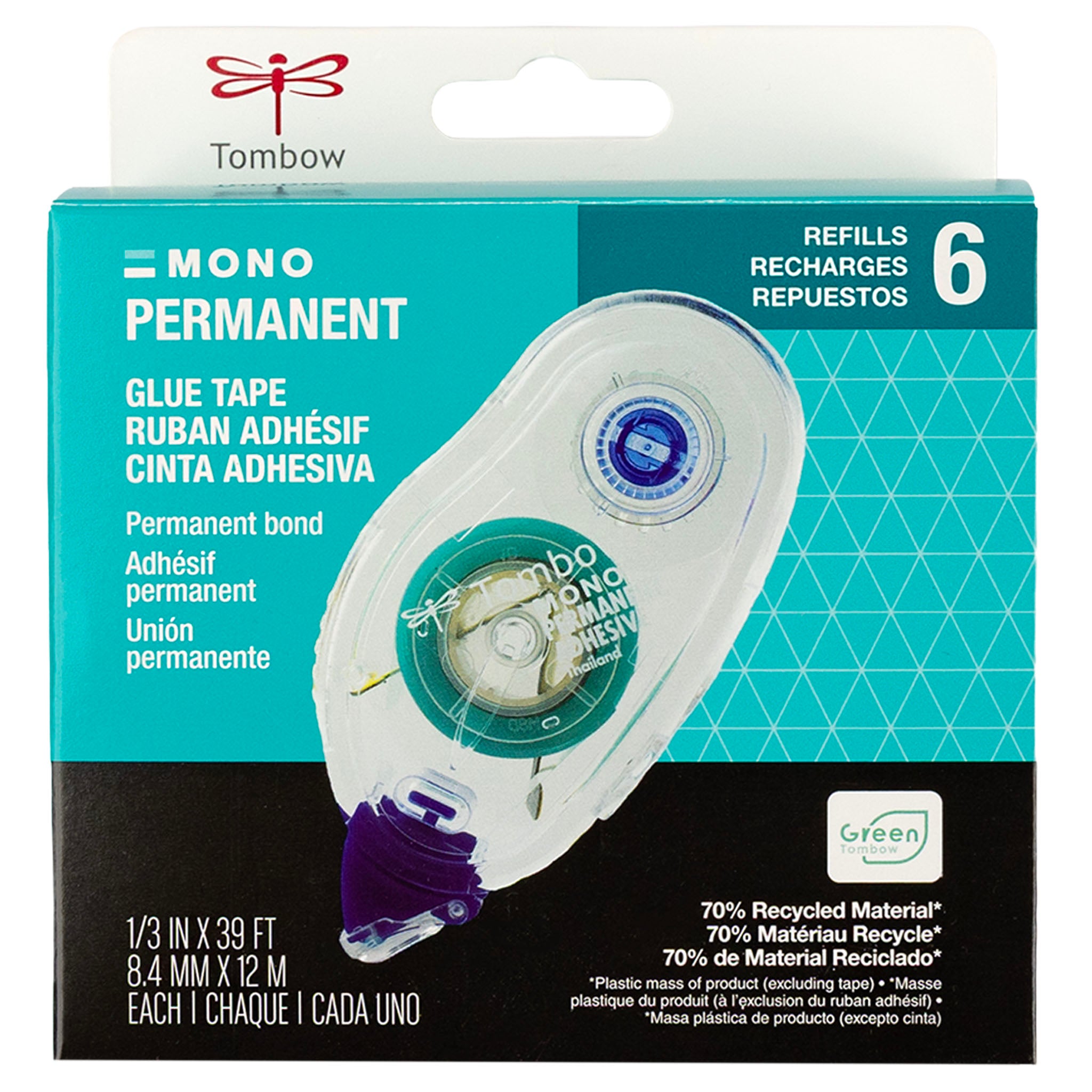 Refill, MONO Adhesive Permanent, 6 Pack