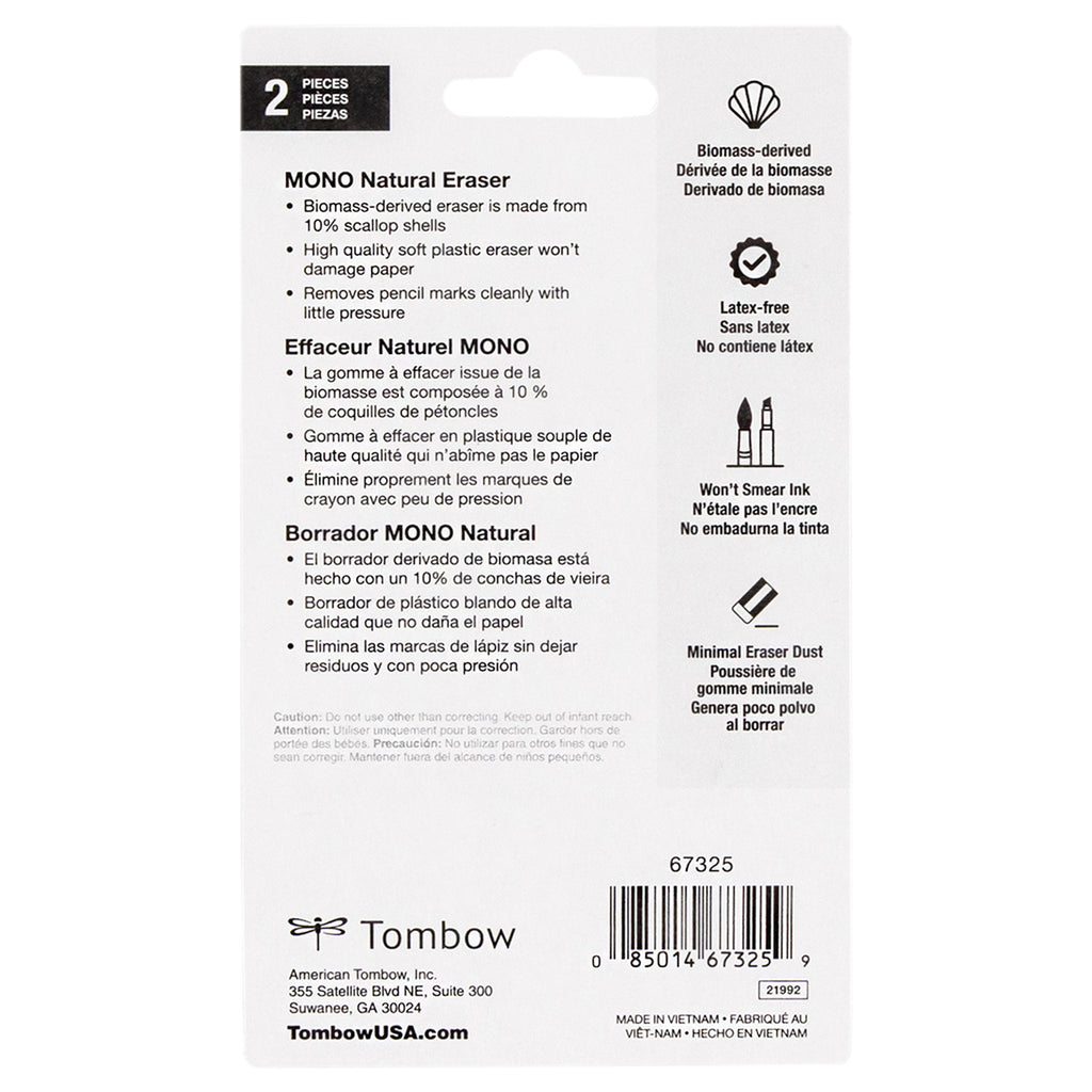 MONO Natural Eraser 2-Pack