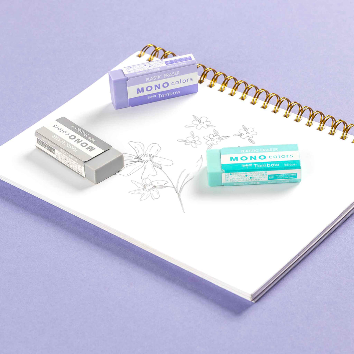 MONO Colors Eraser, 3pk