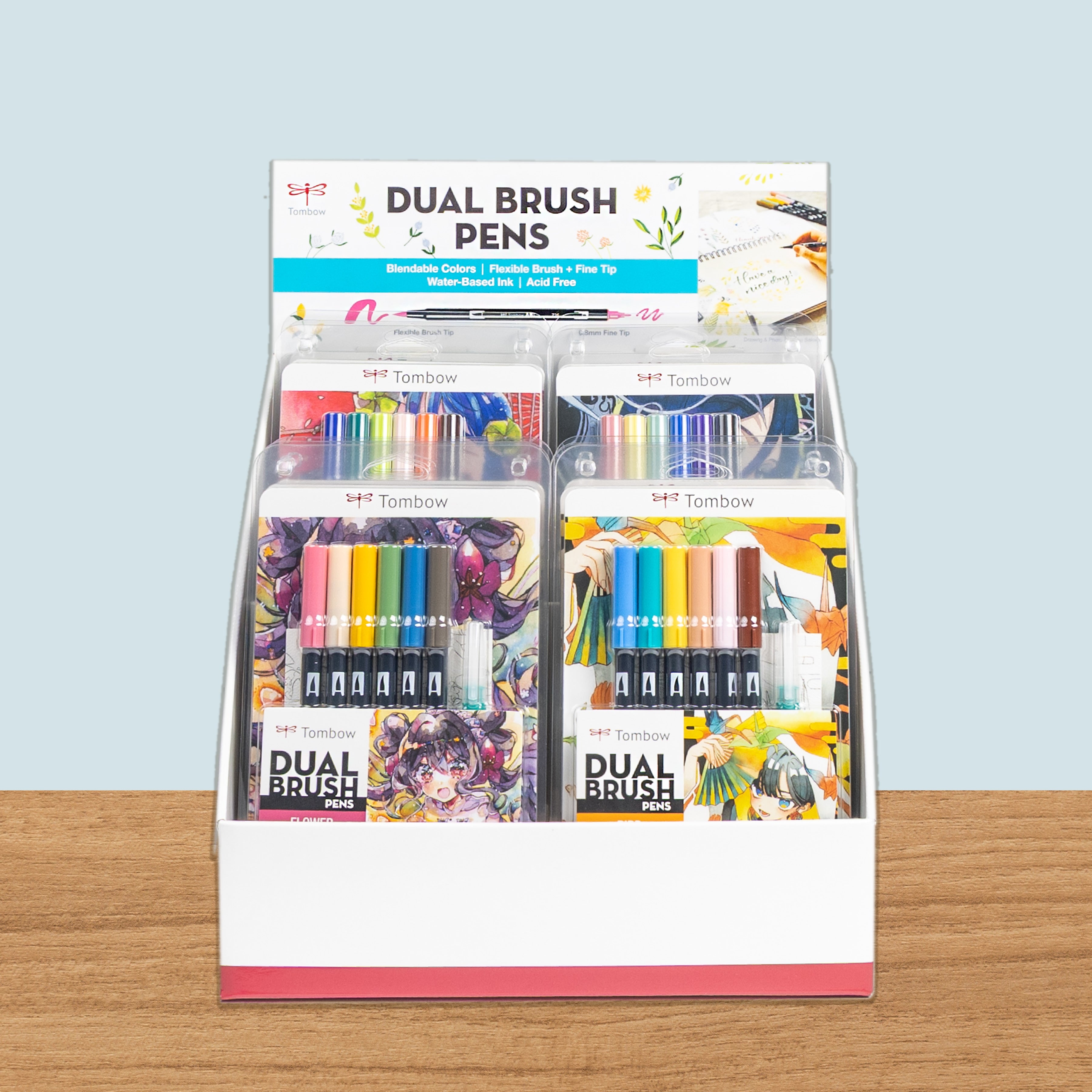 Dual Brush Pen Tabletop Display, Manga Illustration Sets