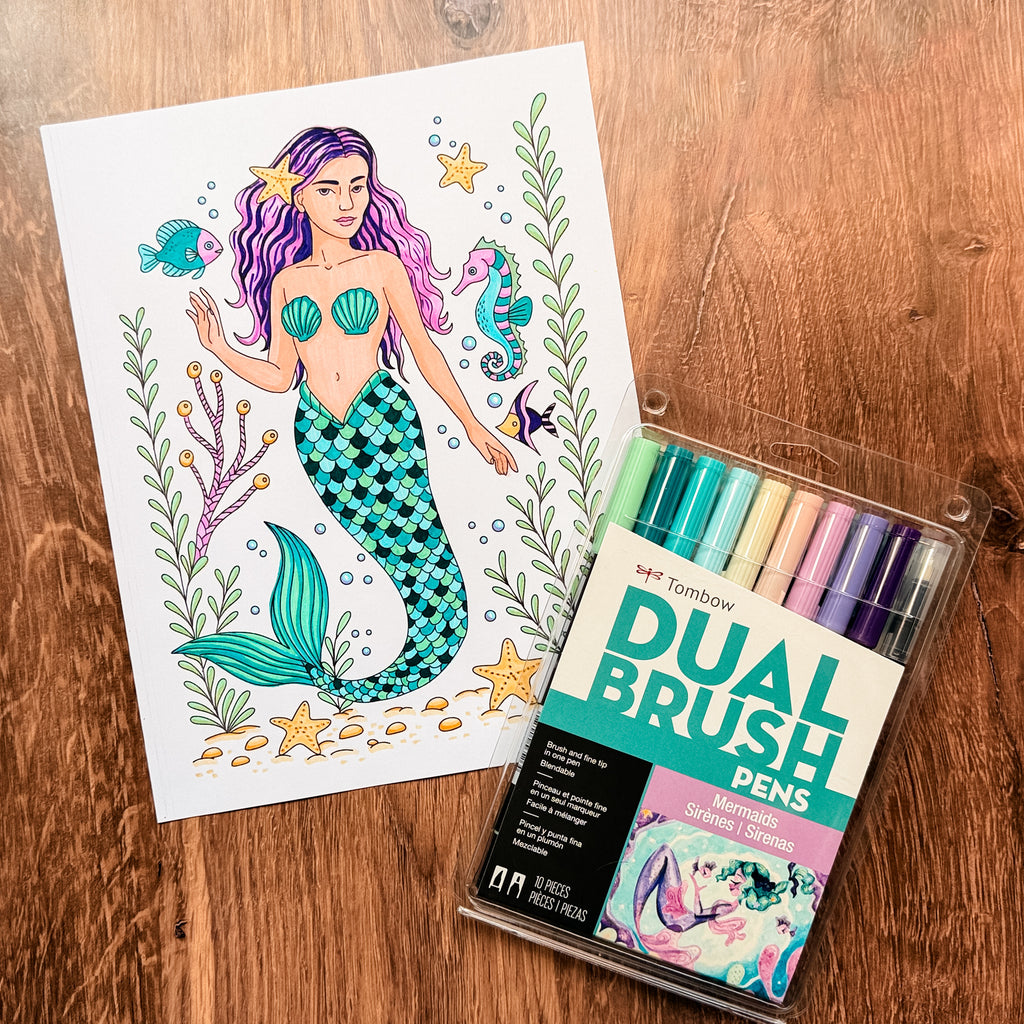 Mermaid Underwater Coloring Page