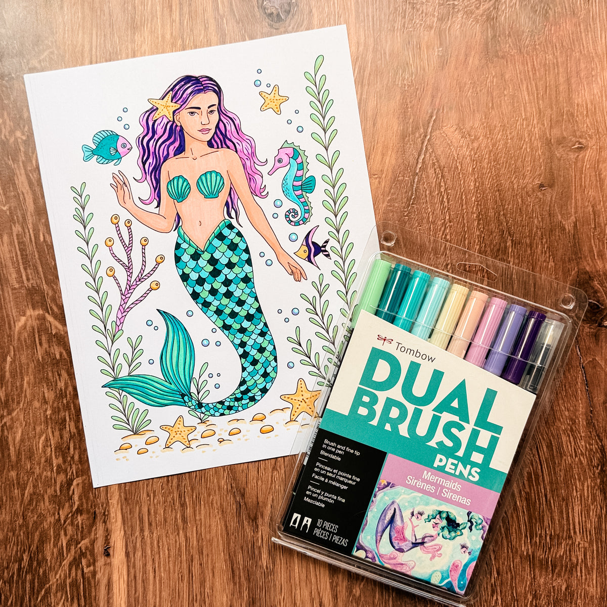 Mermaid Underwater Coloring Page
