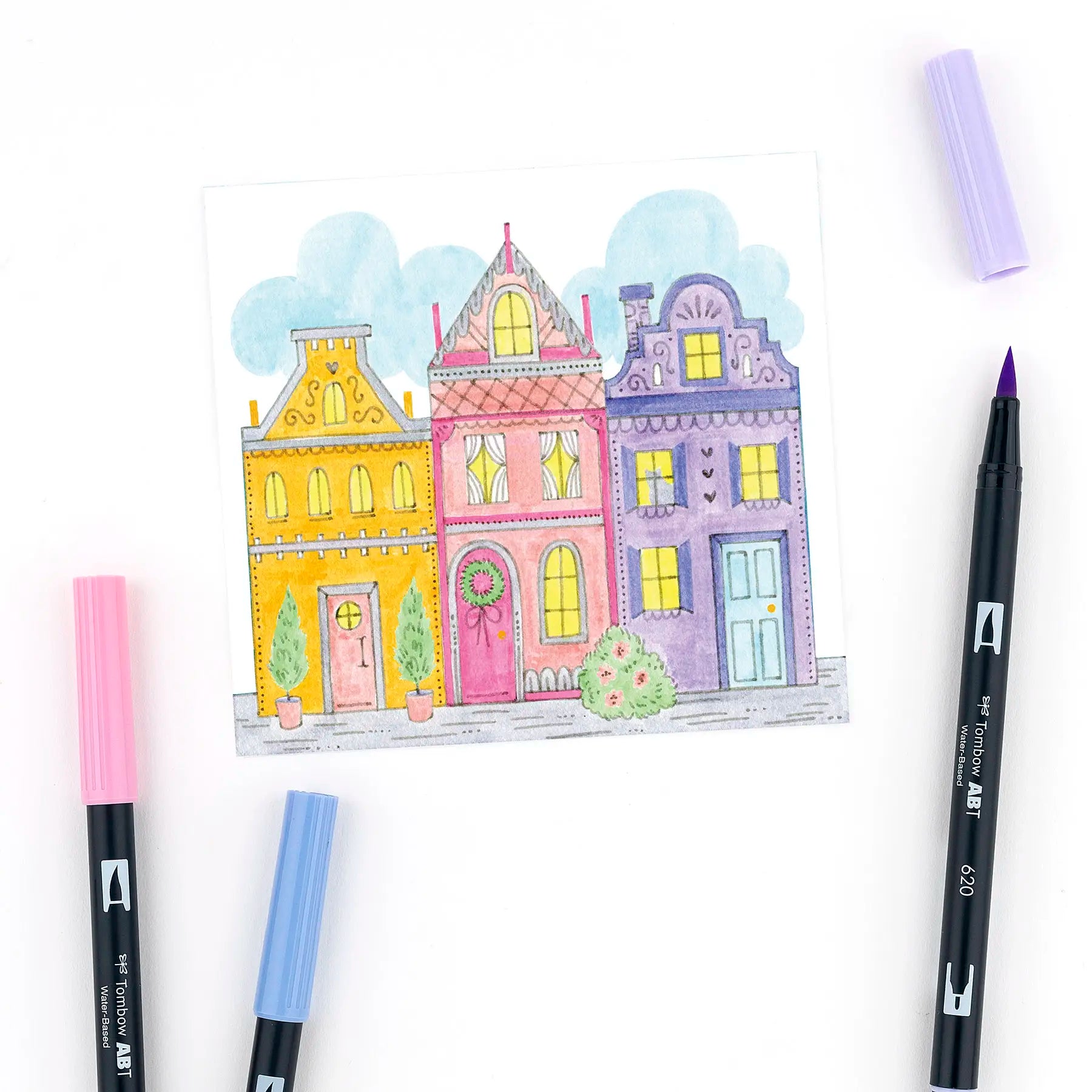 Whimsical Houses Coloring Page