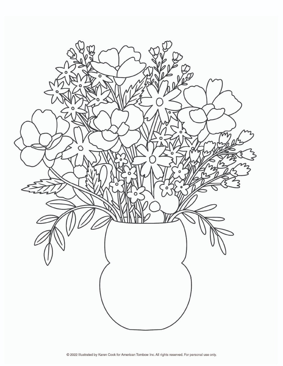 Flower Bouquet Coloring Page