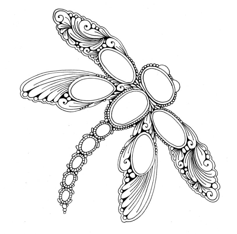 Dragonfly Gem Coloring Page