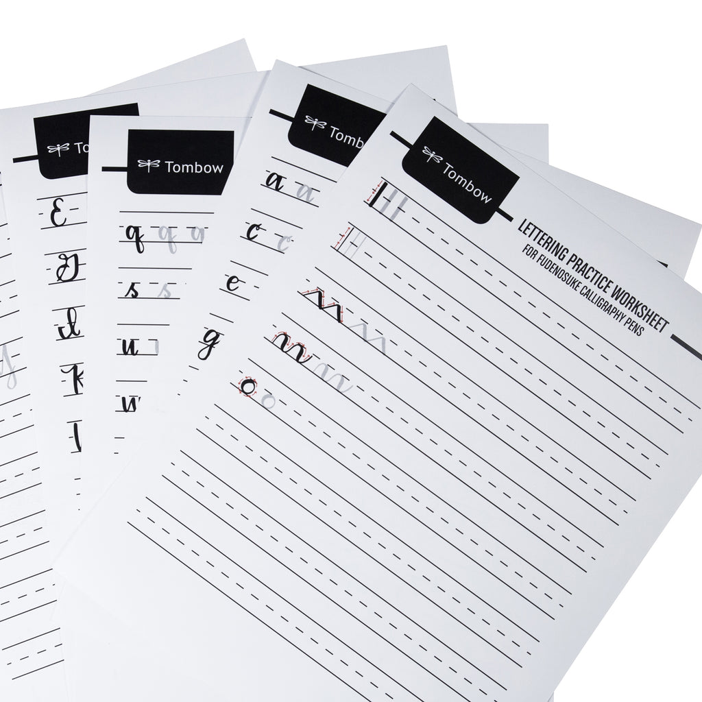 Fudenosuke Lettering Practice Worksheets
