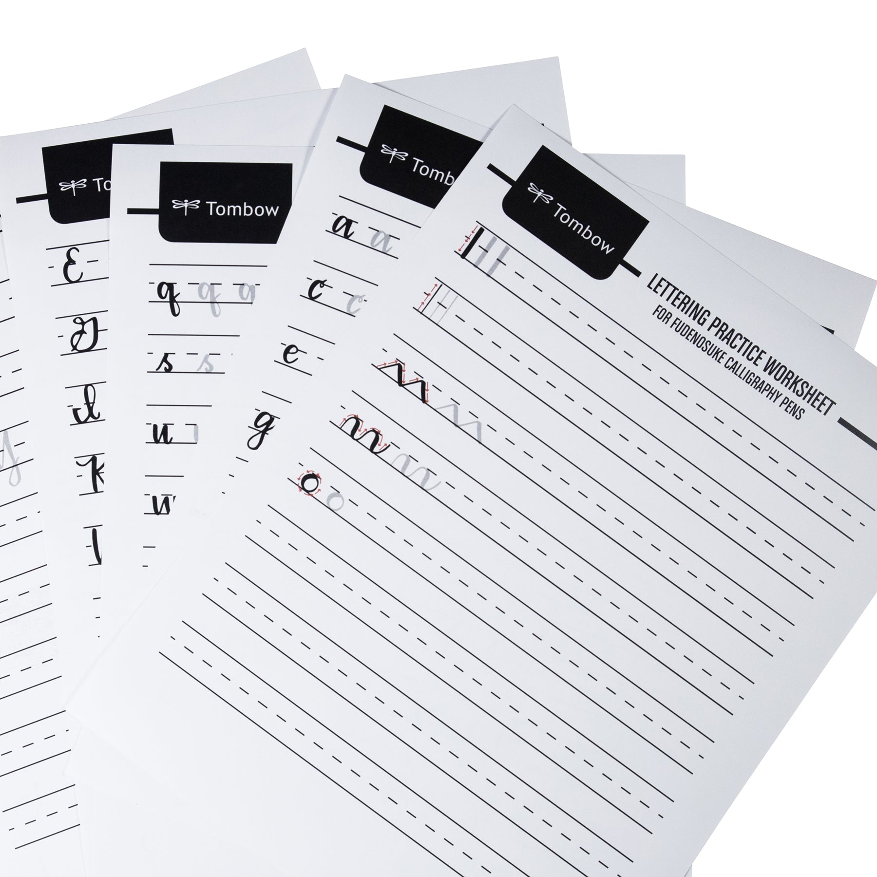 Fudenosuke Lettering Practice Worksheets
