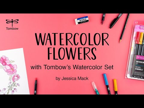 Watercolor Flowers with Tombow's Watercolor Set