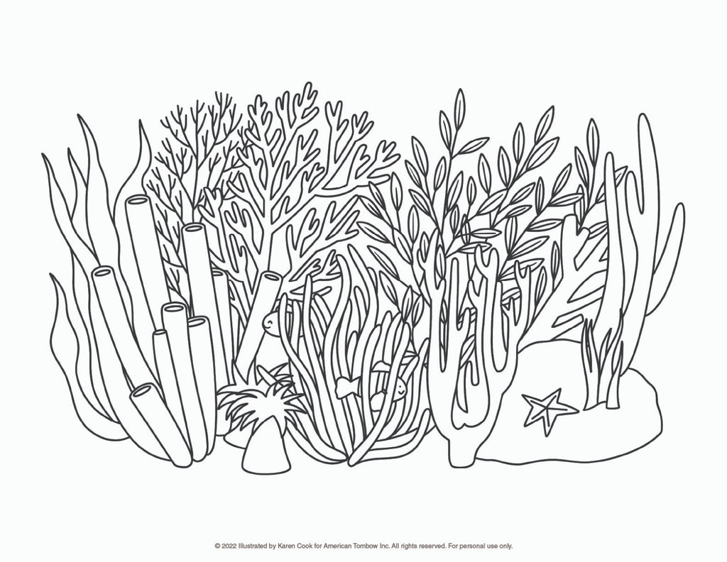Underwater Coral Reef Coloring Page
