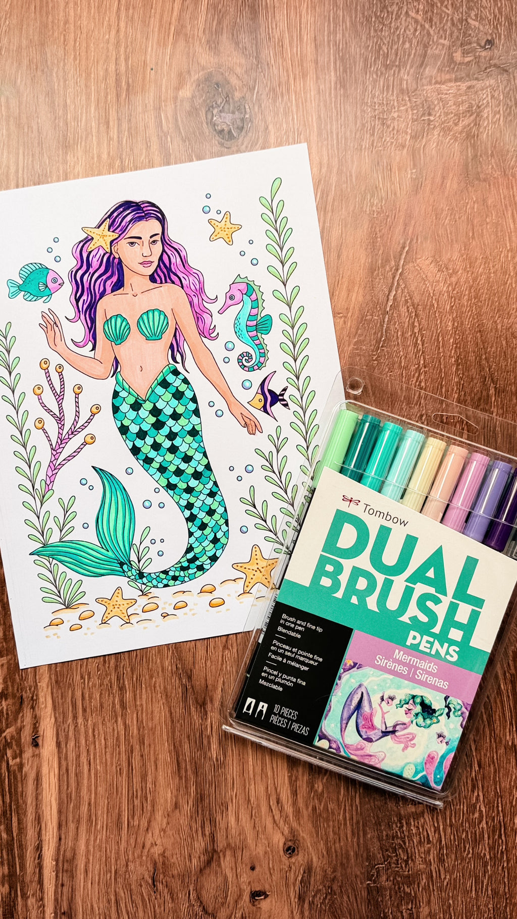Mermaid Underwater Coloring Page