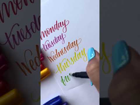 Fudenosuke Lettering Practice Worksheets: Days