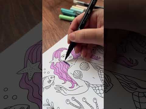 Dual Brush Pen Art Markers, Mermaids, 10-Pack