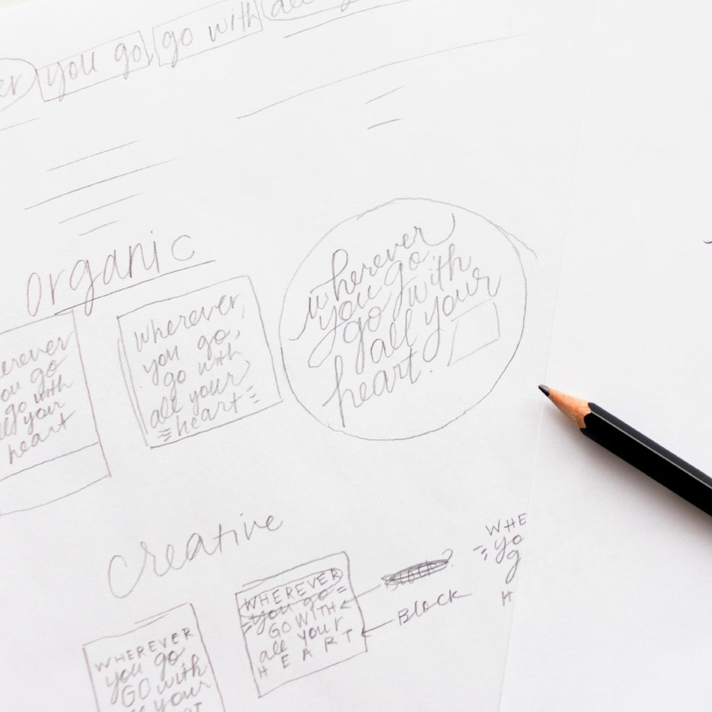 Picture of hand lettering with a pencil.