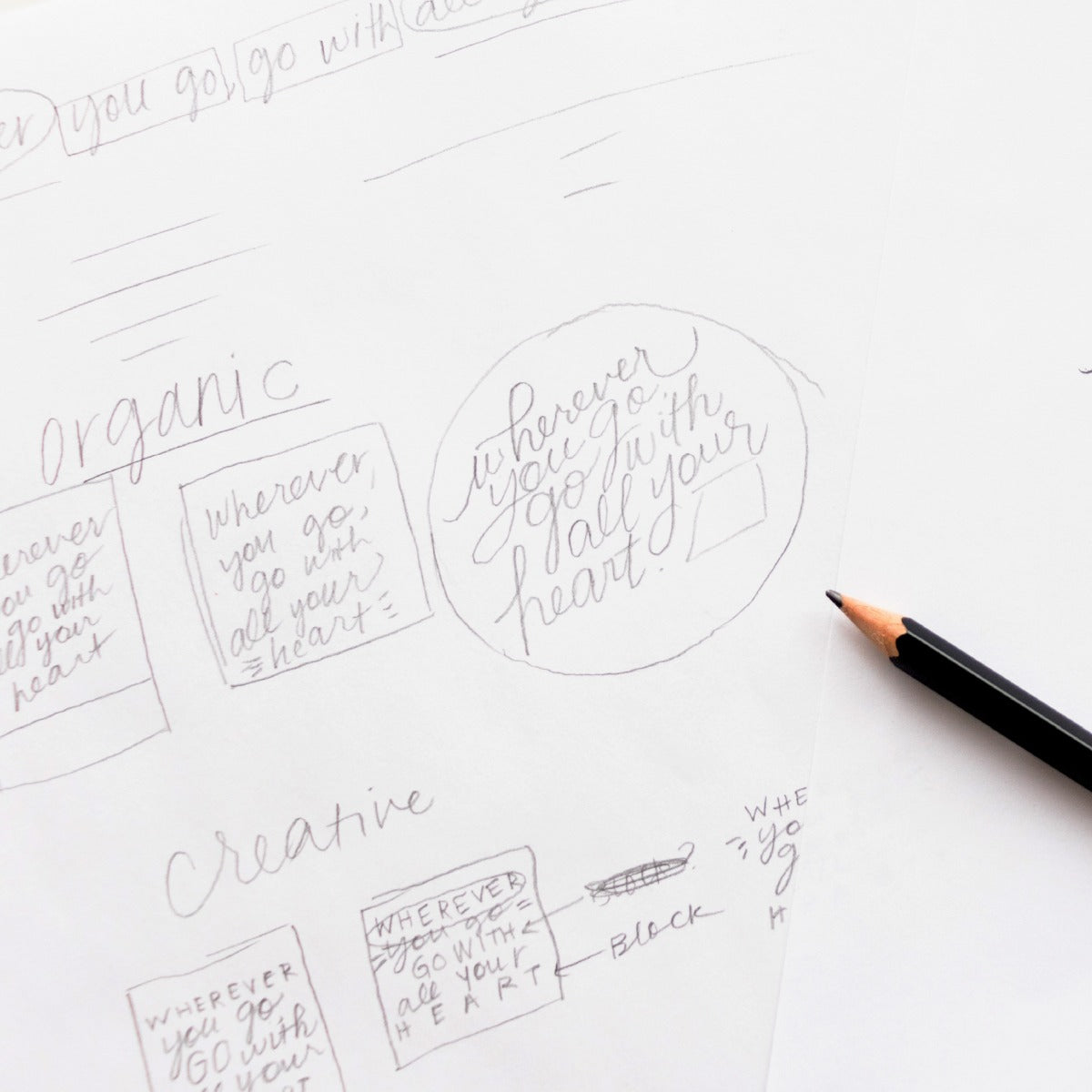 Picture of hand lettering with a pencil.