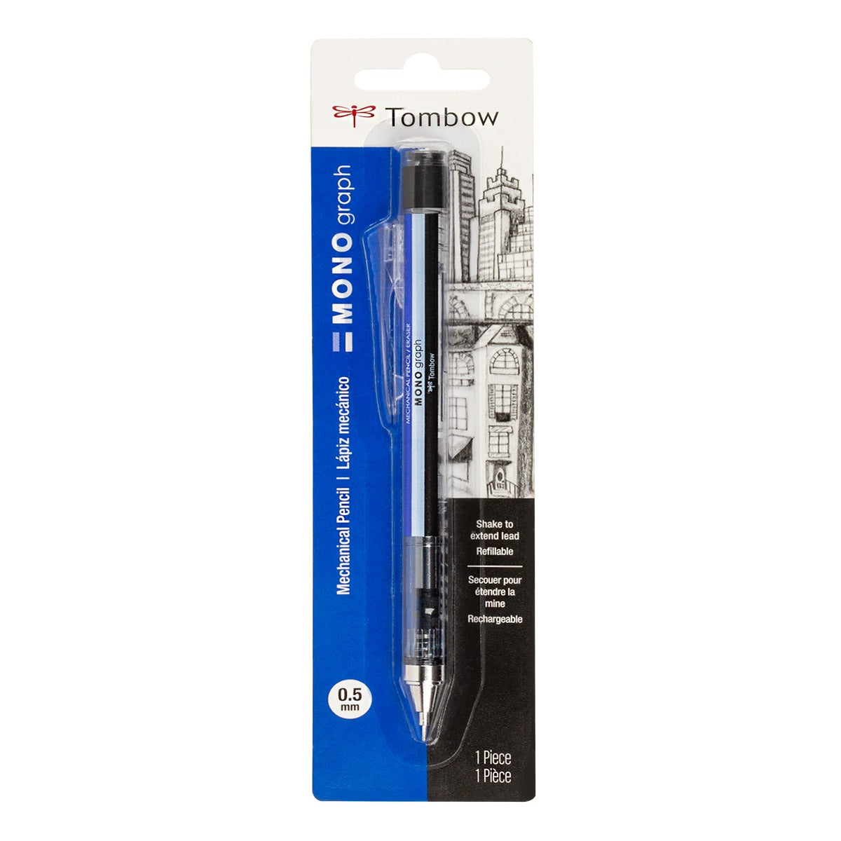 MONO Graph Mechanical Pencil, Tri Color, Refillable, 0.5mm