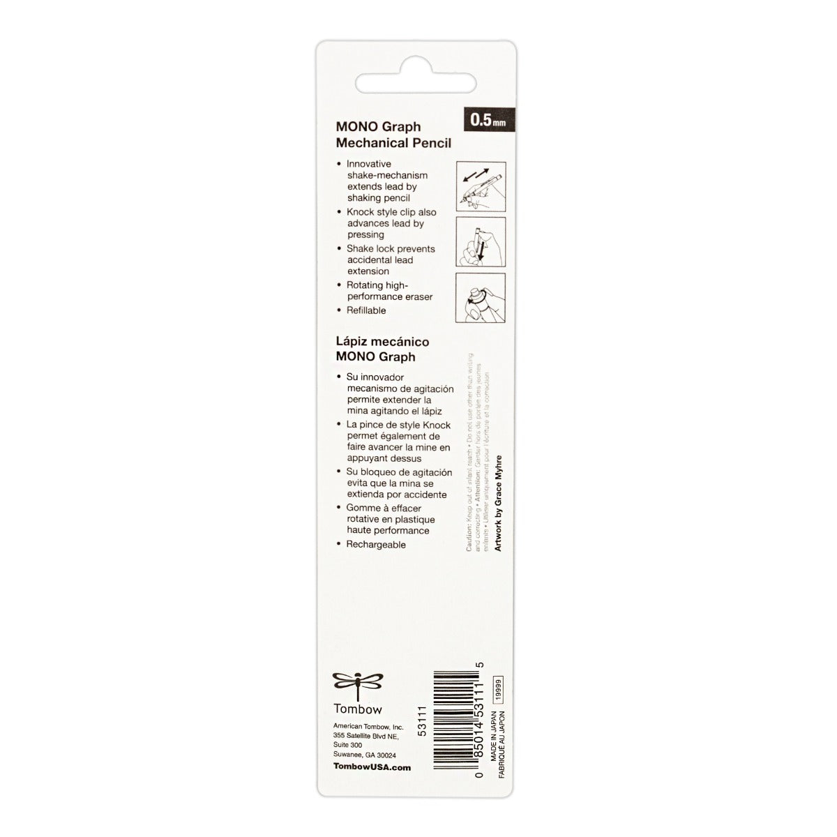 MONO Graph Mechanical Pencil, Tri-Color, Refillable, 0.5mm