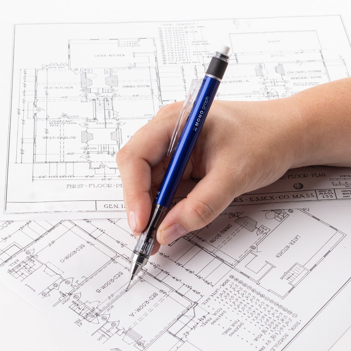 MONO Graph Mechanical Pencil, Blue, Refillable, 0.5mm